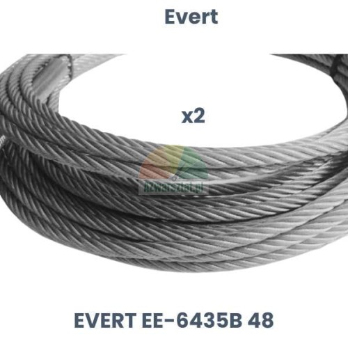Zestaw 2 stalowych lin do podnośnika czterokolumnowego Evert EE-6435B 48