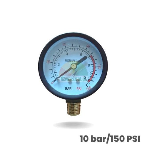 Manometr tarczowy z gwintem 13mm, skala do 10 bar i 150 PSI