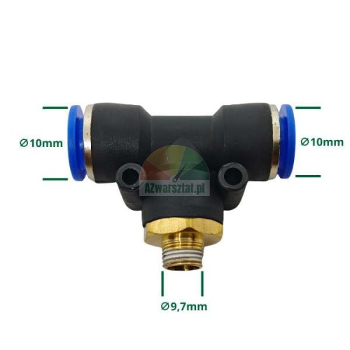 Złączka pneumatyczna trójnik G 9,7mm - 2x10mm