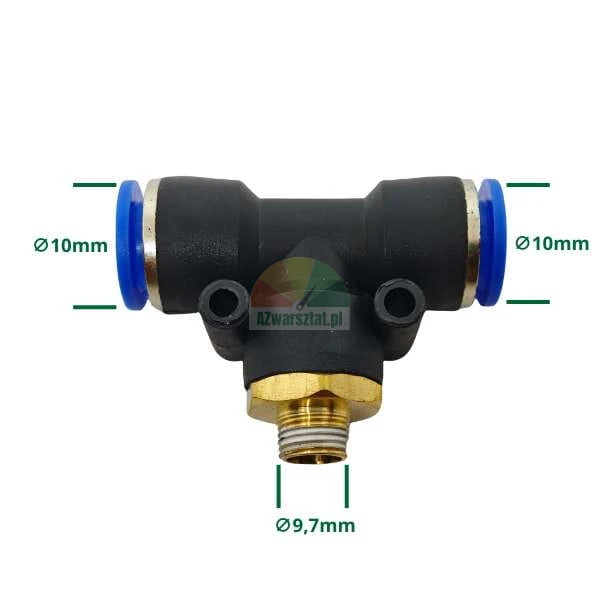 Złączka pneumatyczna trójnik G 9,7mm - 2x10mm