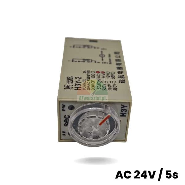 Przekaźnik czasowy H3Y-2 AC 24V 5s, 8 PIN z pokrętłem regulacyjnym