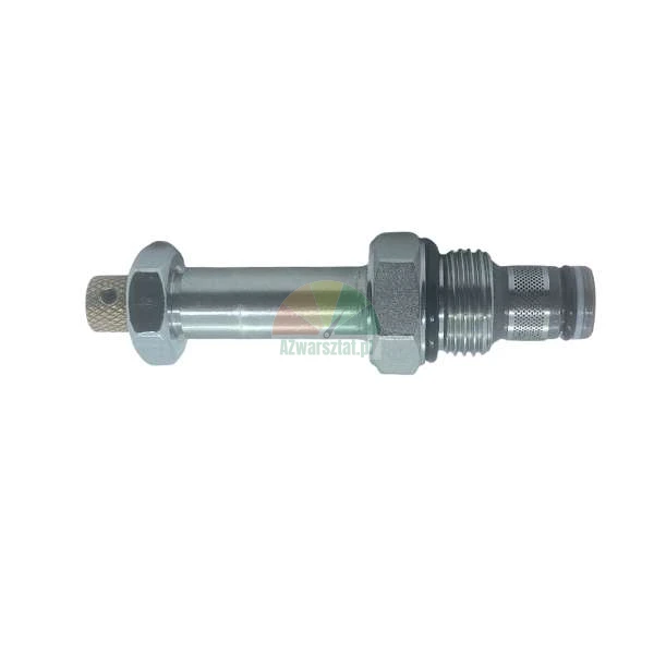 Metalowy wkład zaworu hydraulicznego z nakrętką sześciokątną i drobnym filtrem siatkowym na końcu.