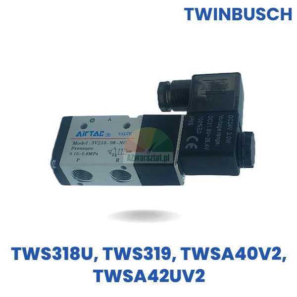 Elektromagnetyczny zawór pneumatyczny DC24 zamiennik Twin Busch do modeli TWS318U, TWS319, TWSA40V2, TWSA42UV2.