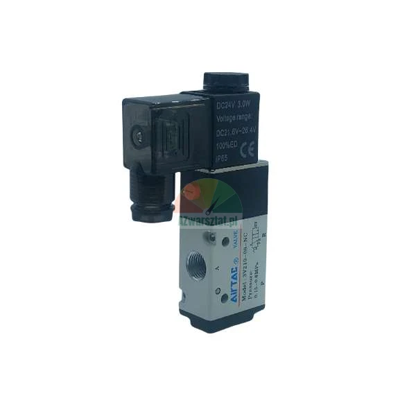 Zawór pneumatyczny AirTAC 3V210-08-NC, 3/2-drożny, elektromagnetyczny, DC24V, normalnie zamknięty (NC)