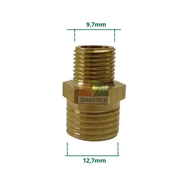 Złączka gwintowa mosiężna 12,7mm - 9,7mm
