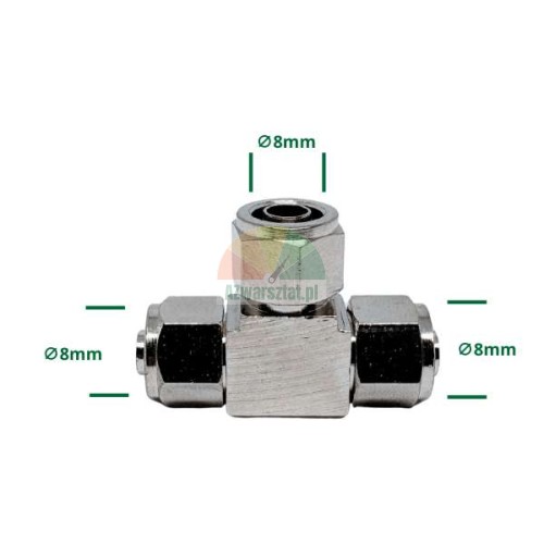 Trójnik metalowy 3x8mm