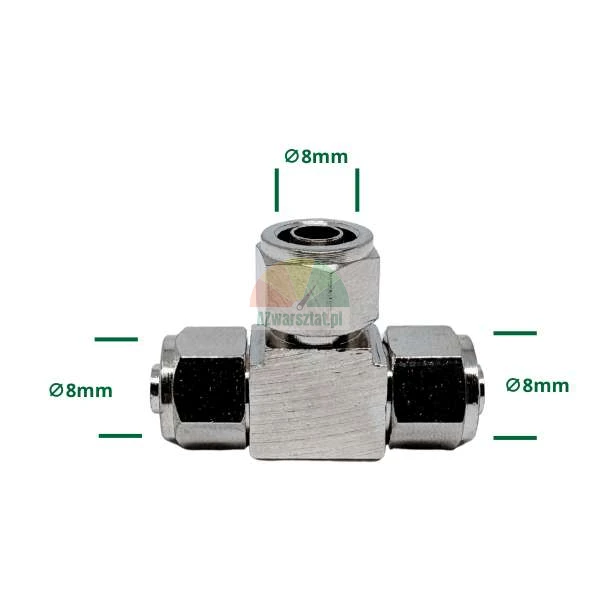 Trójnik metalowy 3x8mm