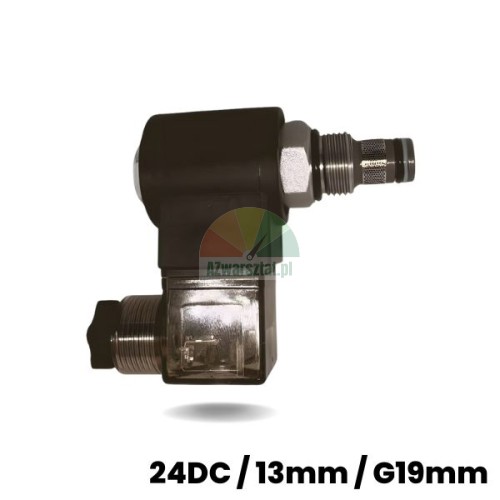 Zawór opuszczania (gwint 19mm) z cewką magnetyczną 24V DC i trzpieniem 13mm