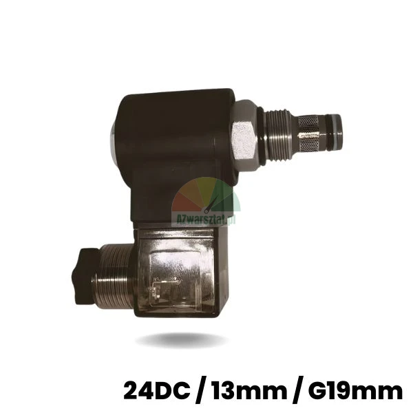 Zawór opuszczania (gwint 19mm) z cewką magnetyczną 24V DC i trzpieniem 13mm