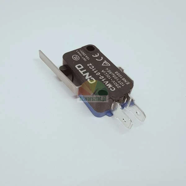 Mikroprzełącznik krańcowy CNTD CMV10-011C2 z metalową dźwignią, 10A 250V.