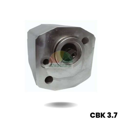 Hydrauliczna pompa zębata model CBK 3.7 widok z przodu na wałek i otwory montażowe