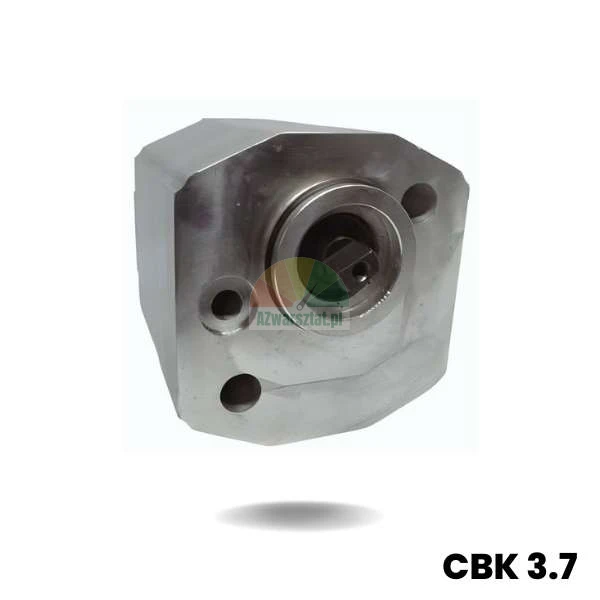 Hydrauliczna pompa zębata model CBK 3.7 widok z przodu na wałek i otwory montażowe