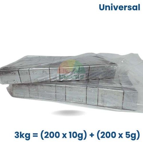 Ciężarki klejone FE 3kg (200 sztuk x 5g + 200 sztuk x 10g) Universal do wyważania felg