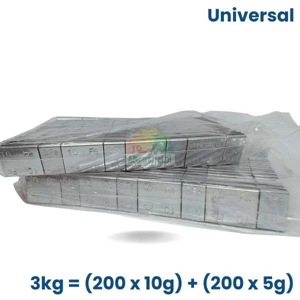 Ciężarki klejone FE 3kg (200 sztuk x 5g + 200 sztuk x 10g) Universal do wyważania felg