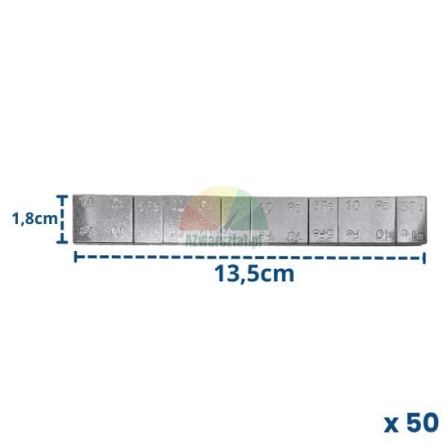 Ciężarki klejone stalowe Fe do kół, pasek 5g i 10g, wymiary 13,5x1,8 cm