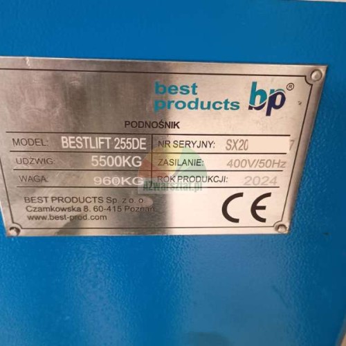 Tabliczka znamionowa podnośnika BEST LIFT 255DE