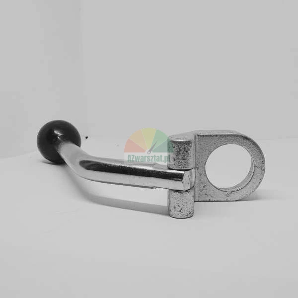 Metalowe zamknięcie burtowe z czarną kulką do burt przyczep.