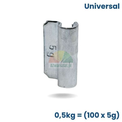 Ciężarek nabijany 5g Universal do felg stalowych, opakowanie 100 sztuk 0.5kg