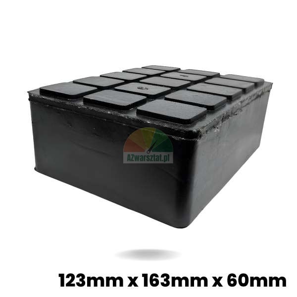 Podkładka gumowa (klocek gumowy) do podnośników samochodowych 123mmx163mmx60mm