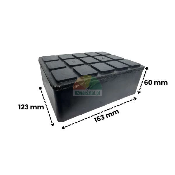 Podkładka gumowa do podnośnika 123x163x60mm
