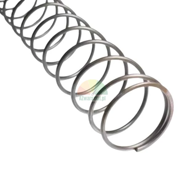 Metalowa sprężyna naciskowa o spiralnym kształcie izolowana na białym tle.