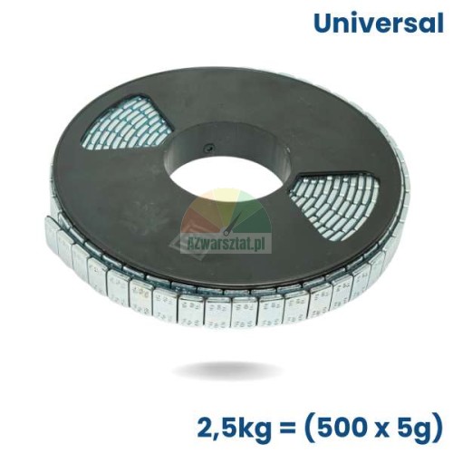 Ciężarki klejone do felg aluminiowych na rolce 500 x 5g (2,5kg)