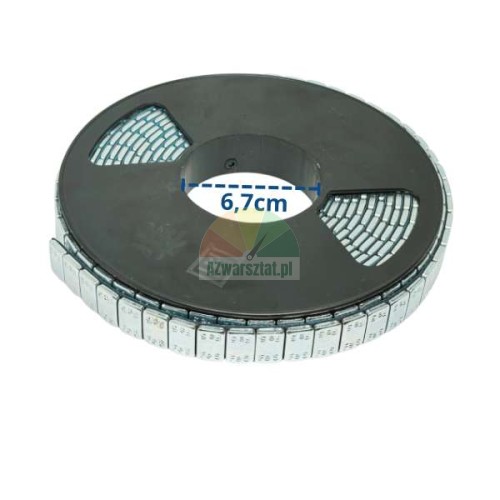 Ciężarki klejone do felg aluminiowych na rolce 500 x 5g (2,5kg) o średnicy 6,7cm