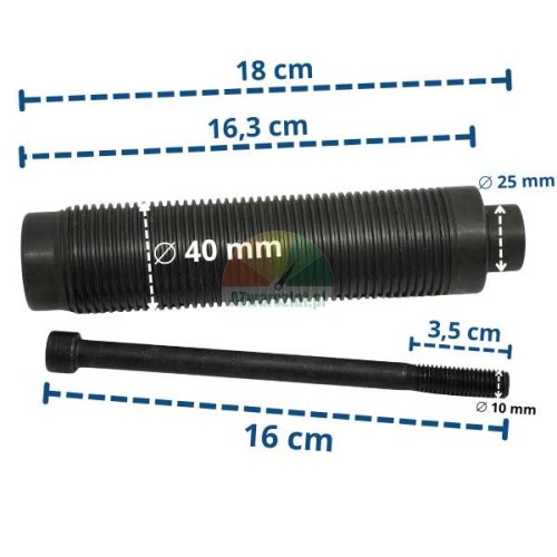 Wał wyważarki 40mm (18cm) ze śrubą montażową