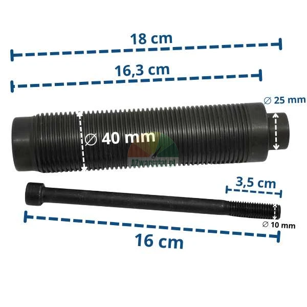 Wał wyważarki 40mm (18cm) ze śrubą montażową
