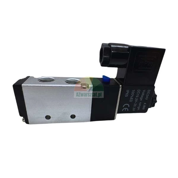 Elektrozawór pneumatyczny DC 24V z ochroną IP65 i oznaczeniem CE.