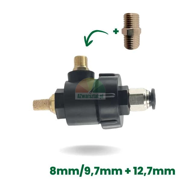 Szybkozrzut, zawór upustowy zbijaka 8mm/9,7mm + 12,7mm z mosiężnymi przyłączami i tłumikiem.