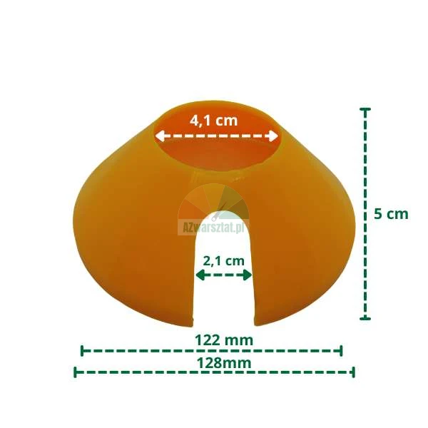 Pomarańczowy stożek plastikowy montażownicy 128mm/41mm z wymiarami