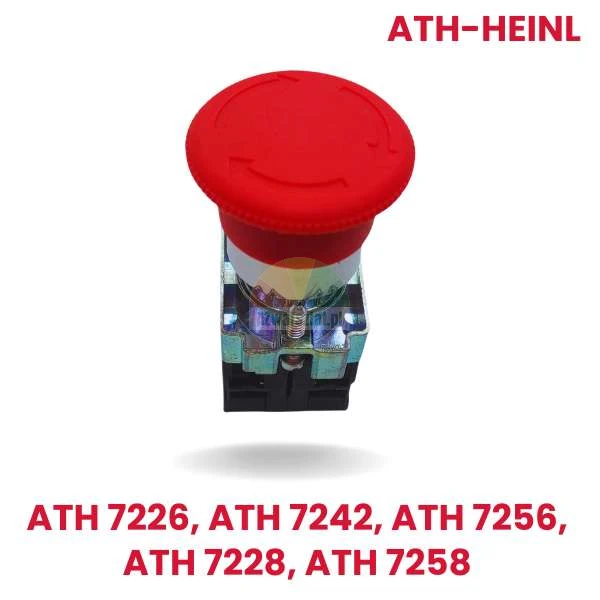 Czerwony przycisk zatrzymania awaryjnego, zamiennik dla ATH-Heinl modele ATH 7226, ATH 7242, ATH 7256, ATH 7228 i ATH 7258