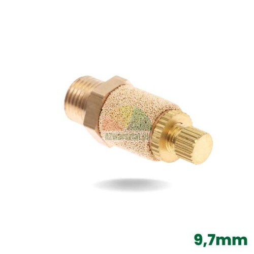 Mosiężny tłumik i filtr powietrza G1/8' (9,7mm) z zaworem spustowym