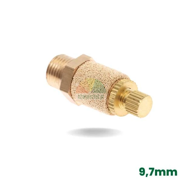 Mosiężny tłumik i filtr powietrza G1/8' (9,7mm) z zaworem spustowym