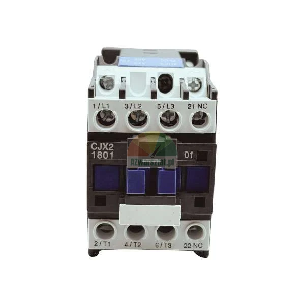 Stycznik modułowy CJX2 1801 do zastosowań przemysłowych z widocznymi terminalami śrubowymi.