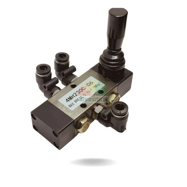 Pneumatyczny rozdzielacz sterujący z joystickiem do ramienia montażownicy opon, model 4MH230C-06.