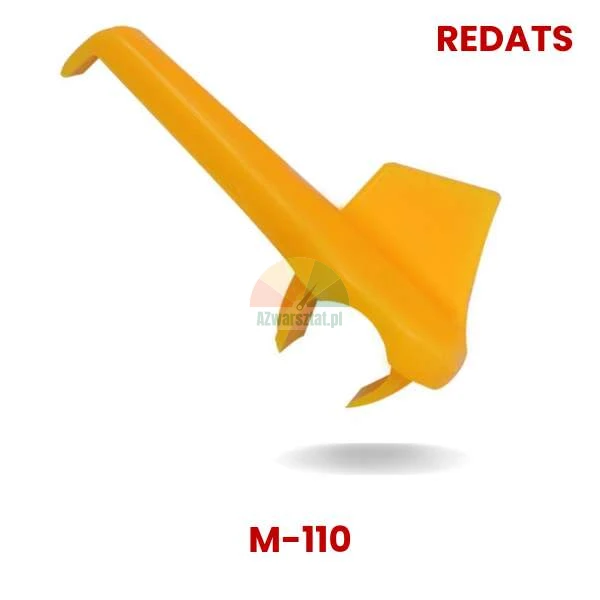 Żółta plastikowa osłona na stopkę montażową REDATS M-110 chroniąca felgi przed zarysowaniem.