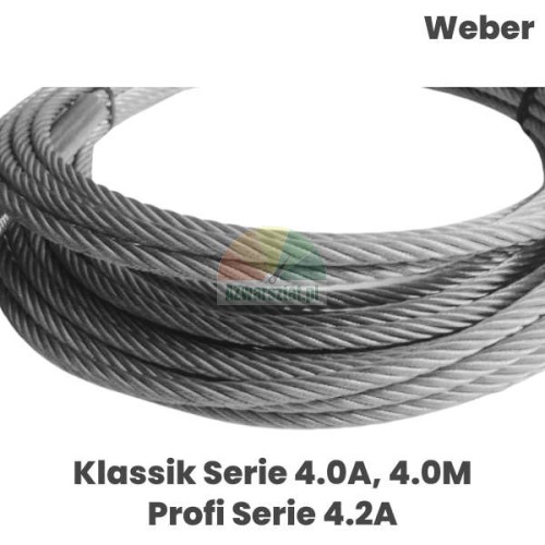 Stalowa lina podnośnika do serii Weber Klassik 4.0A, 4.0M i Profi 4.2A