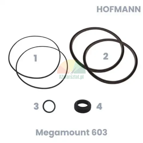 Zamiennik Hofmann: Zestaw naprawczy siłownika odbijacza montażownicy Megamount 603 - uszczelki i o-ringi.