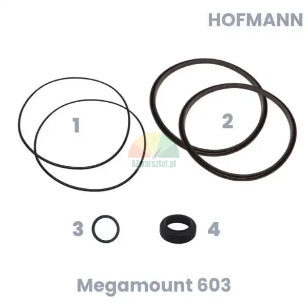 Zamiennik Hofmann: Zestaw naprawczy siłownika odbijacza montażownicy Megamount 603 - uszczelki i o-ringi.