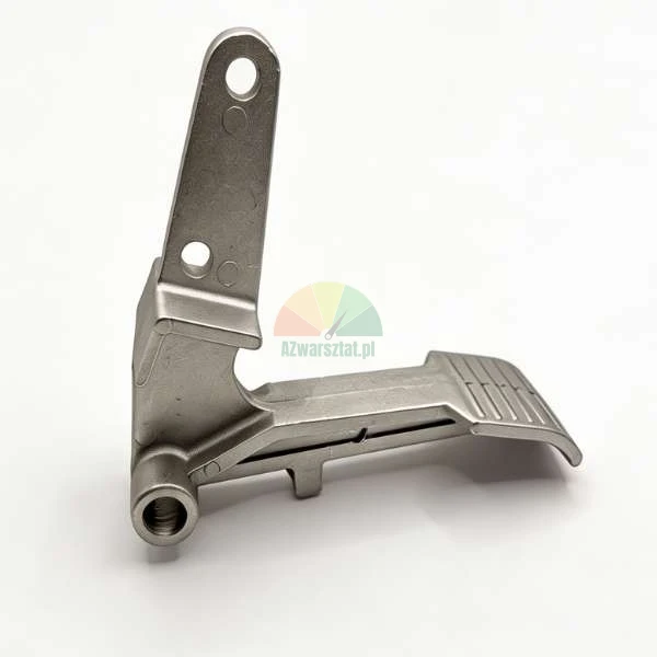 Aluminiowy pedał do montażownicy opon typ - A, metalowy element sterujący maszyny.