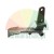 Metalowy odlew dźwigni pedału z ryflowaną powierzchnią antypoślizgową i otworami montażowymi.