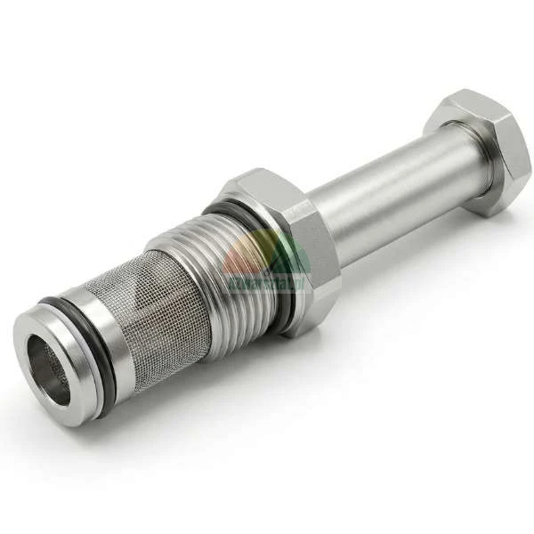 Metalowy filtr siatkowy z gwintem i uszczelkami typu o-ring, element przemysłowy ze stali nierdzewnej