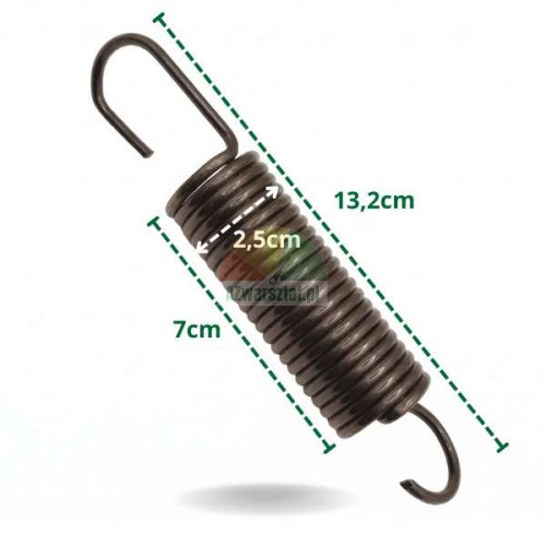 Sprężyna montażownicy 13,2 cm z wymiarami
