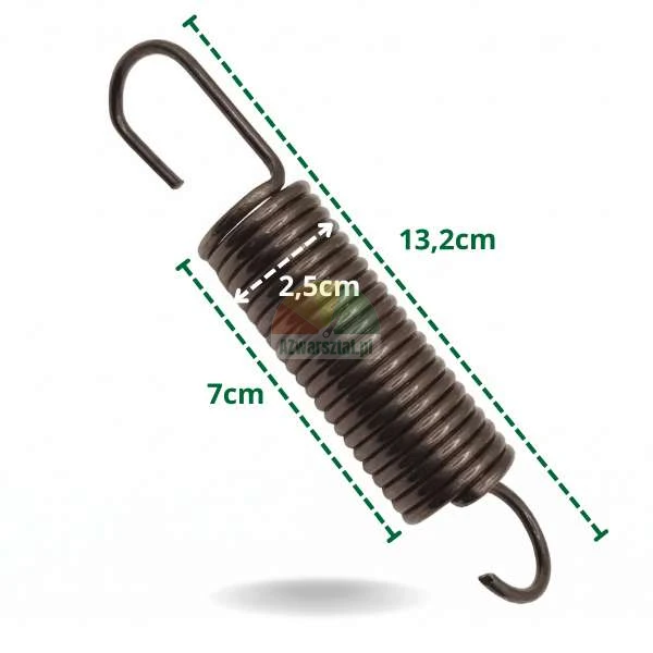 Sprężyna montażownicy 13,2 cm z wymiarami