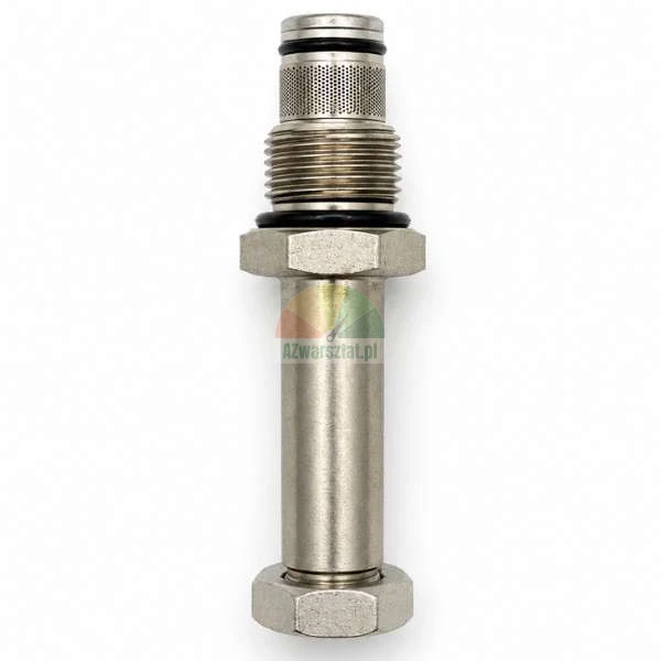 Metalowy zawór nabojowy hydrauliczny z filtrem siatkowym i uszczelkami O-ring.