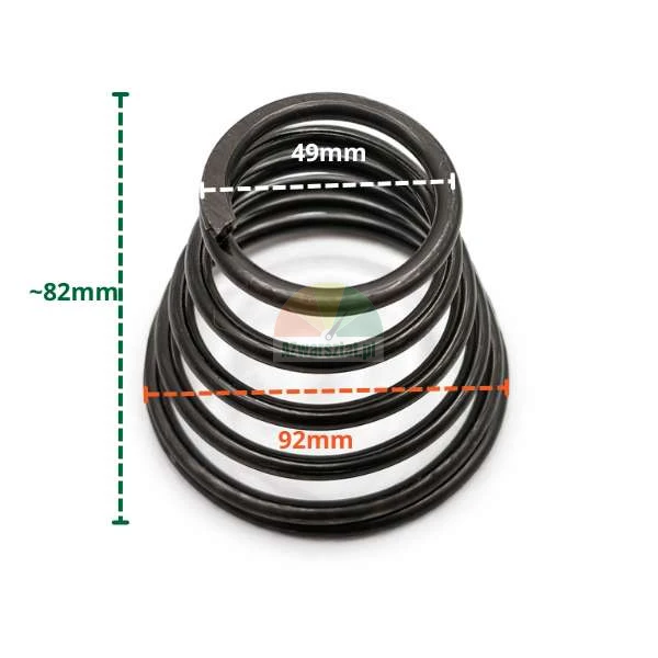 Stożkowa sprężyna dociskowa wyważarki 82mm o średnicach 49mm i 92mm