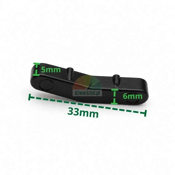 Plastikowa osłona na stopkę montażową typ AO z wymiarami 33mm x 5mm x 6mm