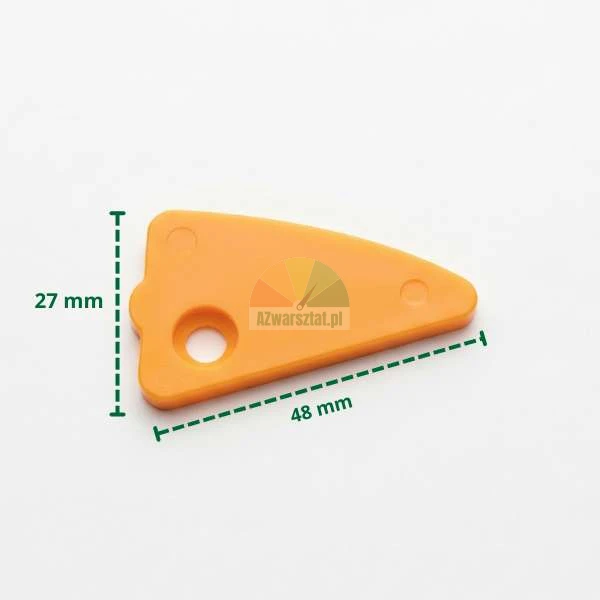 Pomarańczowa plastikowa osłona stopki montażowej typ I wymiary 27x48 mm
